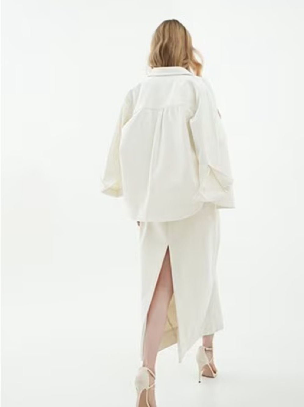 Le’ Al.X Denim Point Collar Button Front Dropped Long Sleeve Oversized XLarge